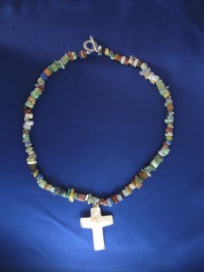Multi Chip with Natural Shell Cross 21"